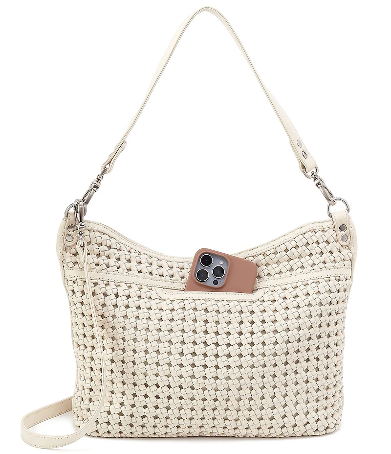 HOBO Pier Woven Leather Shoulder Bag