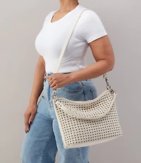 HOBO Pier Woven Leather Shoulder Bag