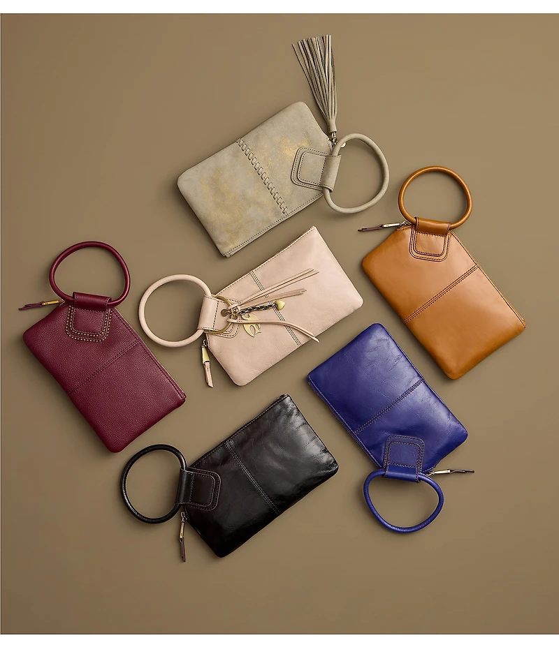 HOBO Sable Beaded Detail Leather Wristlet