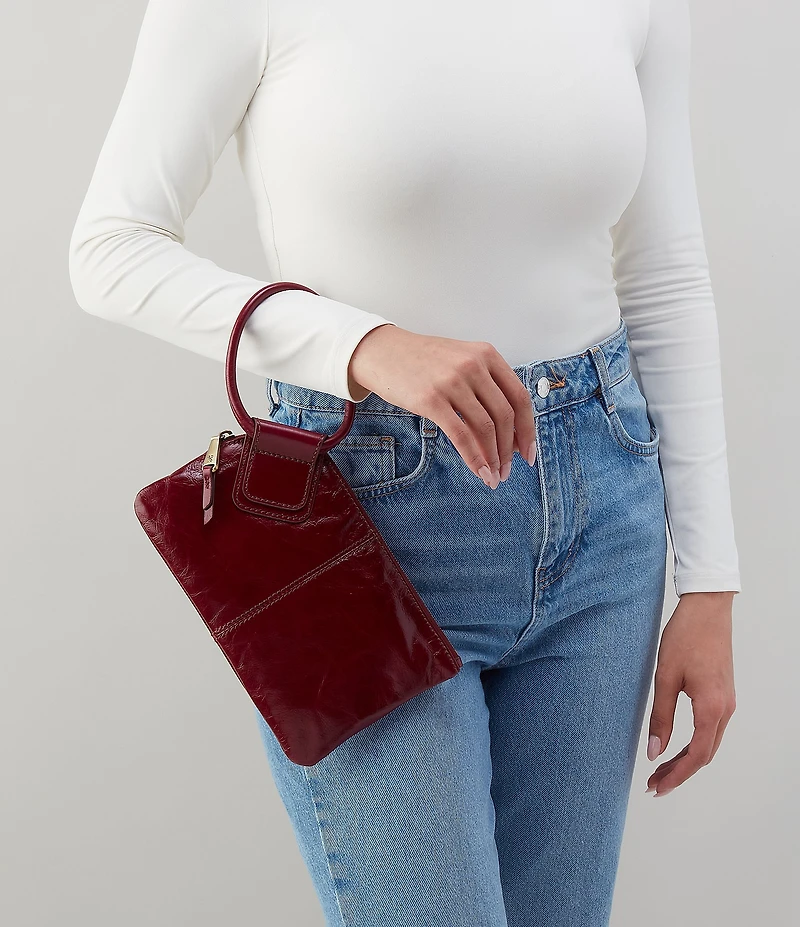 HOBO Sable Leather Ring-Handle Wristlet