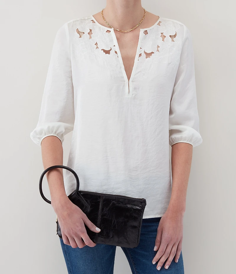 HOBO Sable Leather Ring-Handle Wristlet