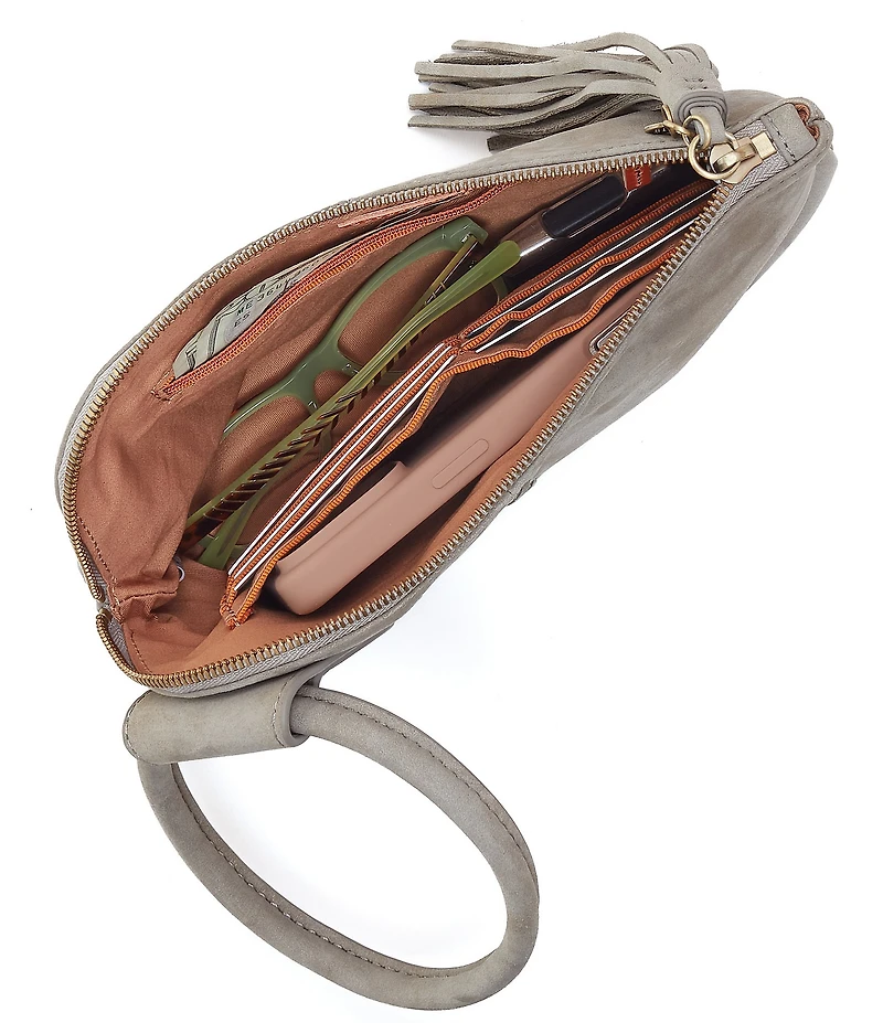 HOBO Sable Whipstitch Tassel Wristlet