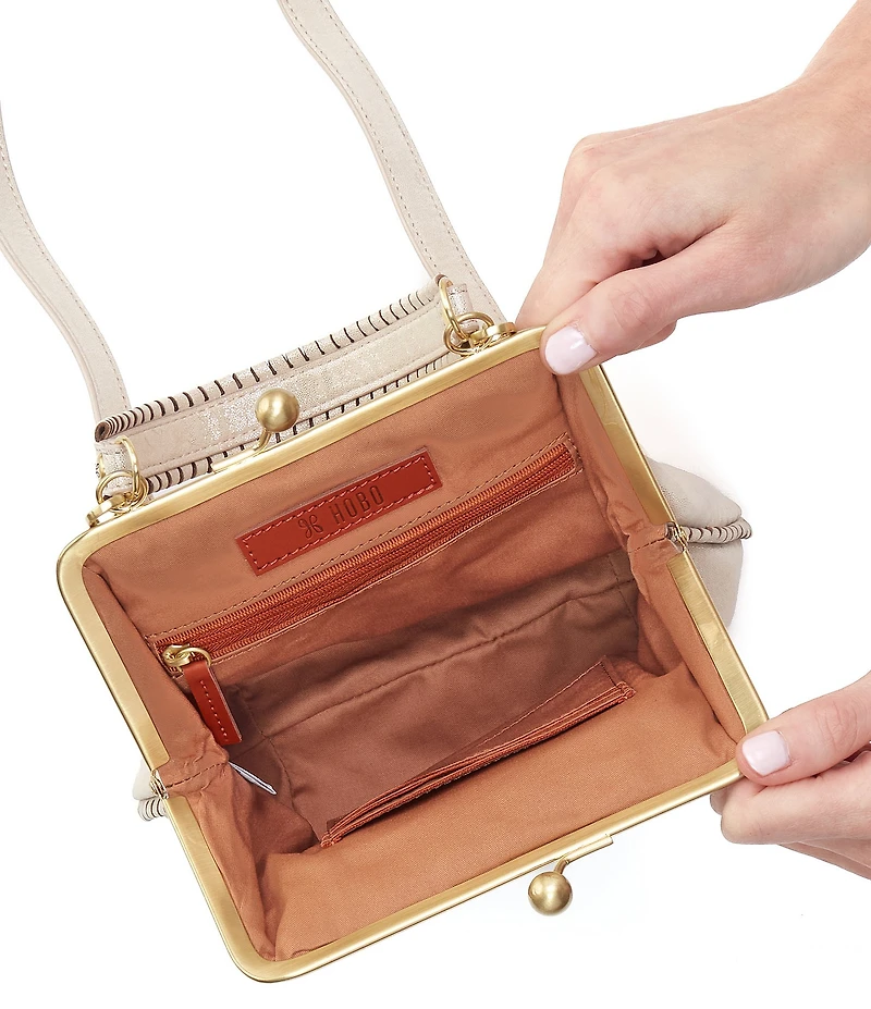 HOBO Alba Metallic Frame Kisslock Crossbody Bag