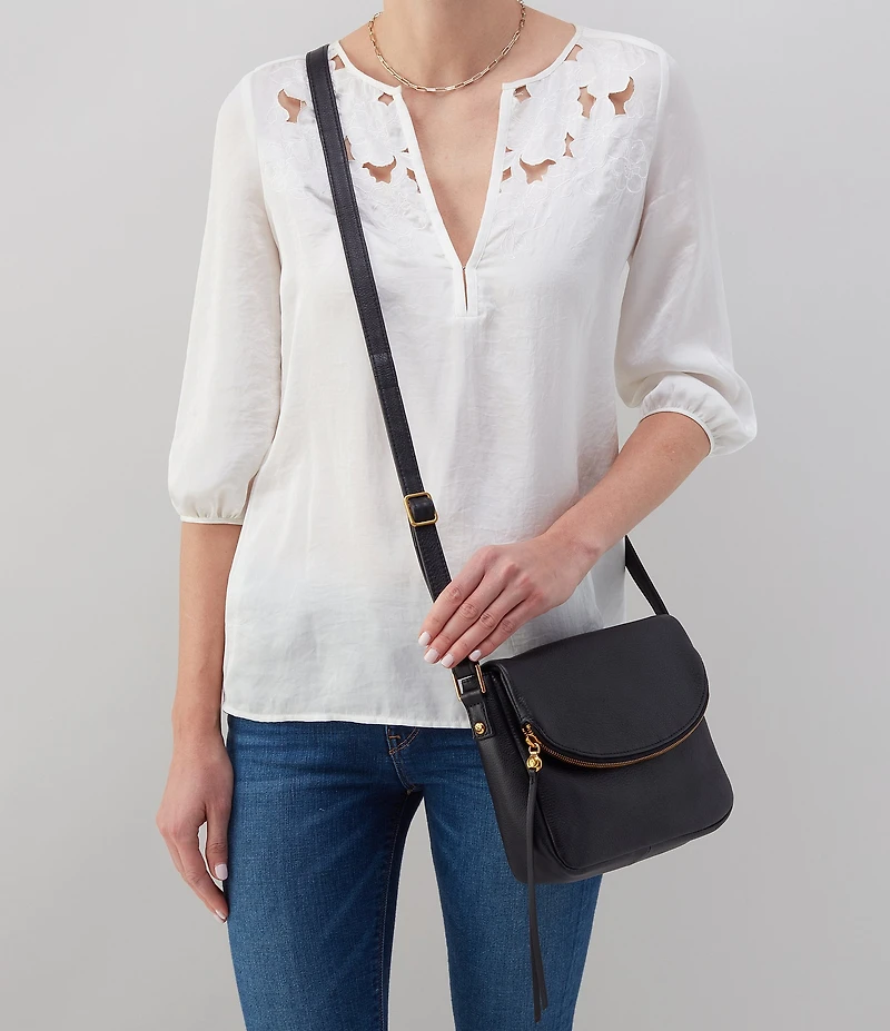 HOBO Velvet Hide Collection Fern Leather Messenger Crossbody Bag