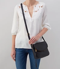 HOBO Velvet Hide Collection Fern Leather Messenger Crossbody Bag