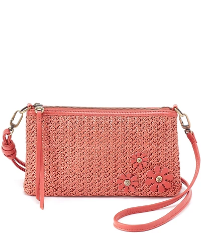 HOBO Wild Rose Woven Straw Darcy Crossbody Bag