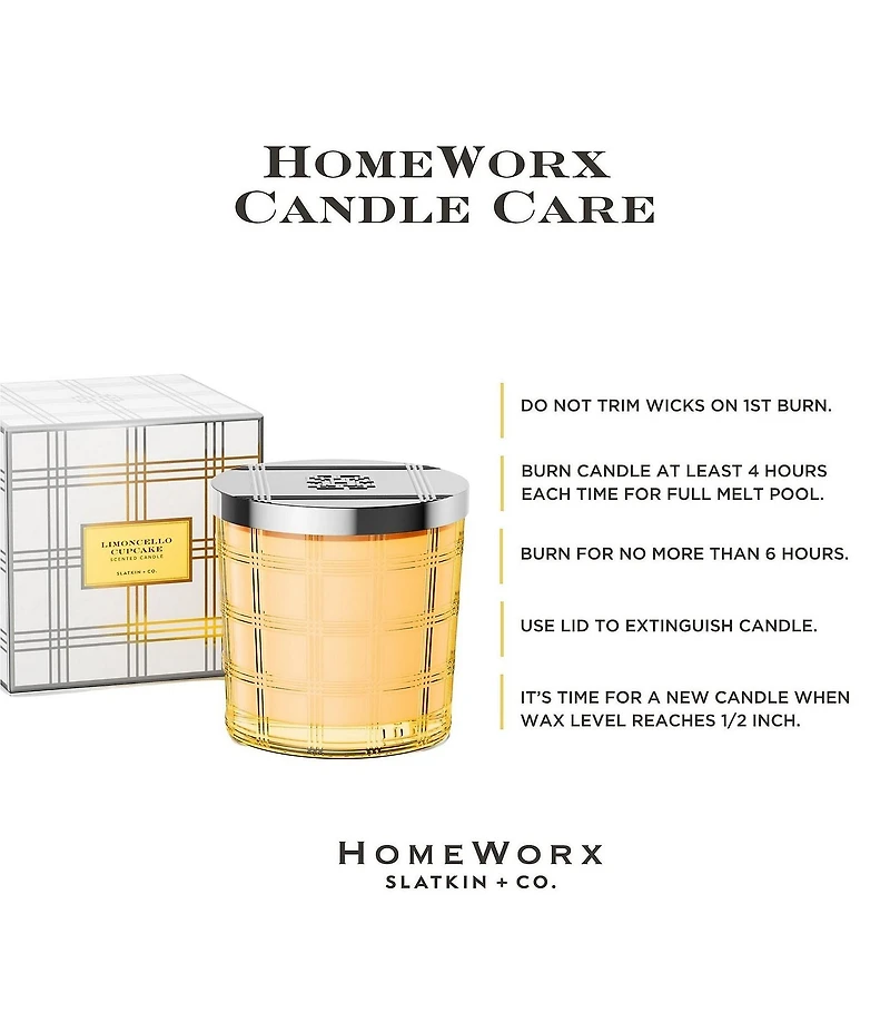 HomeWorx by Slatkin + Co. Limoncello Cupcake 5-Wick Candle, 80 oz.