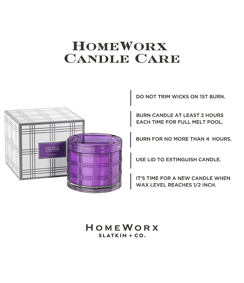 HomeWorx by Slatkin + Co. Sea Salt Lavender 18 oz. Candle