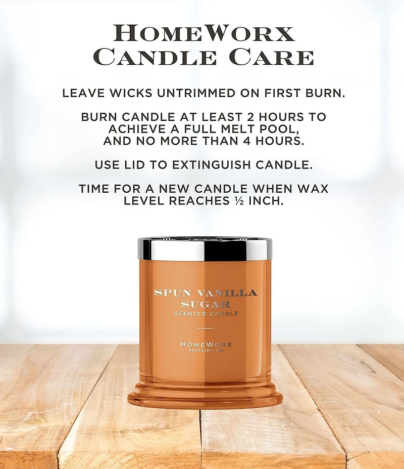 HomeWorx by Slatkin + Co. Spun Vanilla Sugar Candle, 8 oz.