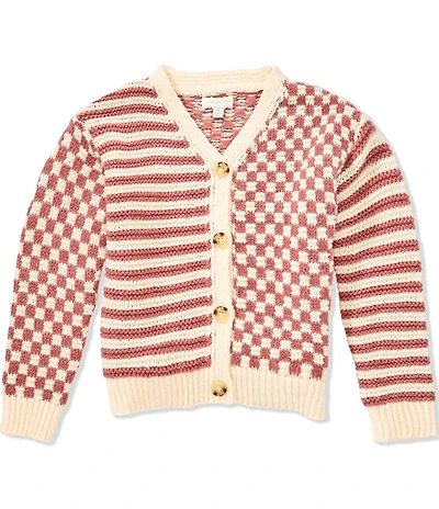 Honey & Sparkle Big Girls Long Sleeve Printed Sweater Cardigan