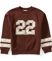Honey & Sparkle Big Girl French Terry Lace Sleeve Pullover
