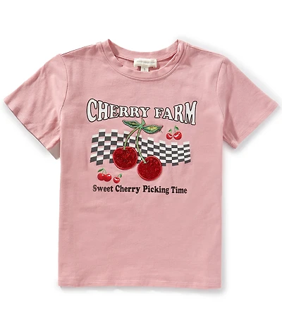 Honey & Sparkle Big Girls Short Sleeve Cherry Farm T-Shirt