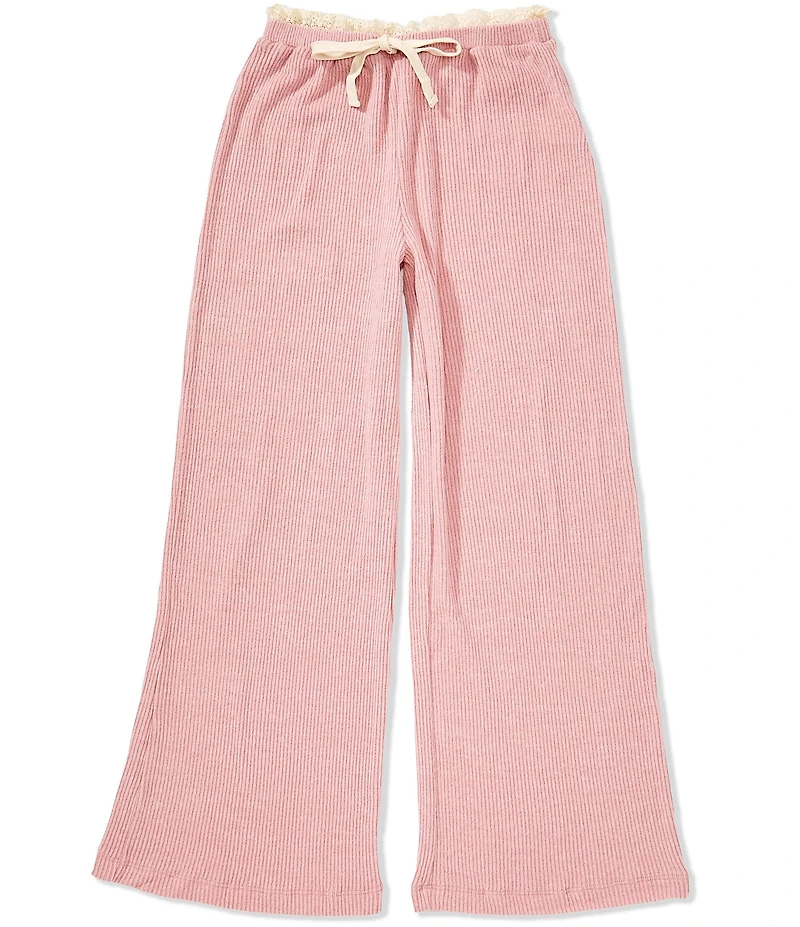 Honey & Sparkle Big Girls Brushed Rib Front Tie Pants