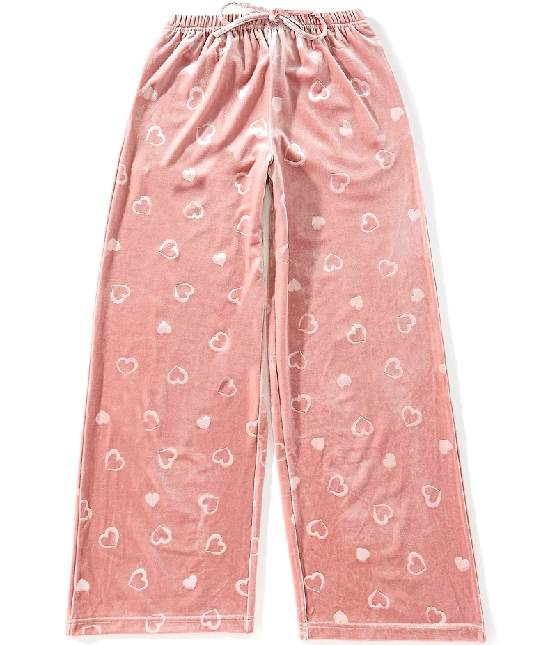 Honey & Sparkle Big Girls Heart-Printed Velour Jogger Pants