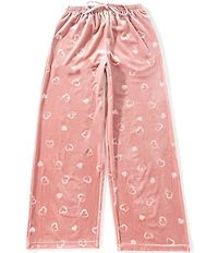 Honey & Sparkle Big Girls Heart-Printed Velour Jogger Pants