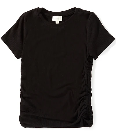 Honey & Sparkle Big Girls Short-Sleeve Solid Cinched-Side T-Shirt