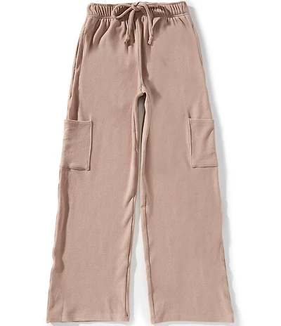 Honey & Sparkle Big Girls Side-Pocket Ribbed Hacci Pants