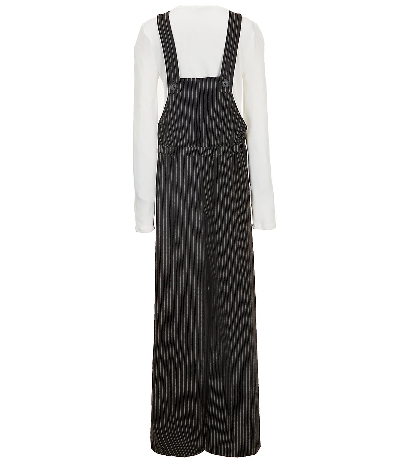 Honey & Sparkle Big Girls Sleeveless Striped Wide-Leg Jumpsuit & Long-Sleeve Solid Top Set