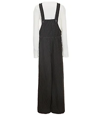 Honey & Sparkle Big Girls Sleeveless Striped Wide-Leg Jumpsuit & Long-Sleeve Solid Top Set