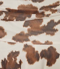 Honey & Sparkle Cow Print Strapless Ruched Handkerchief Hem Dress