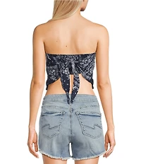 Honey & Sparkle Bandana Printed Tie Back Pointed Hem Top