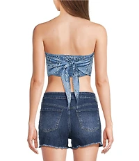 Honey & Sparkle Bandana Printed Tie Back Pointed Hem Top