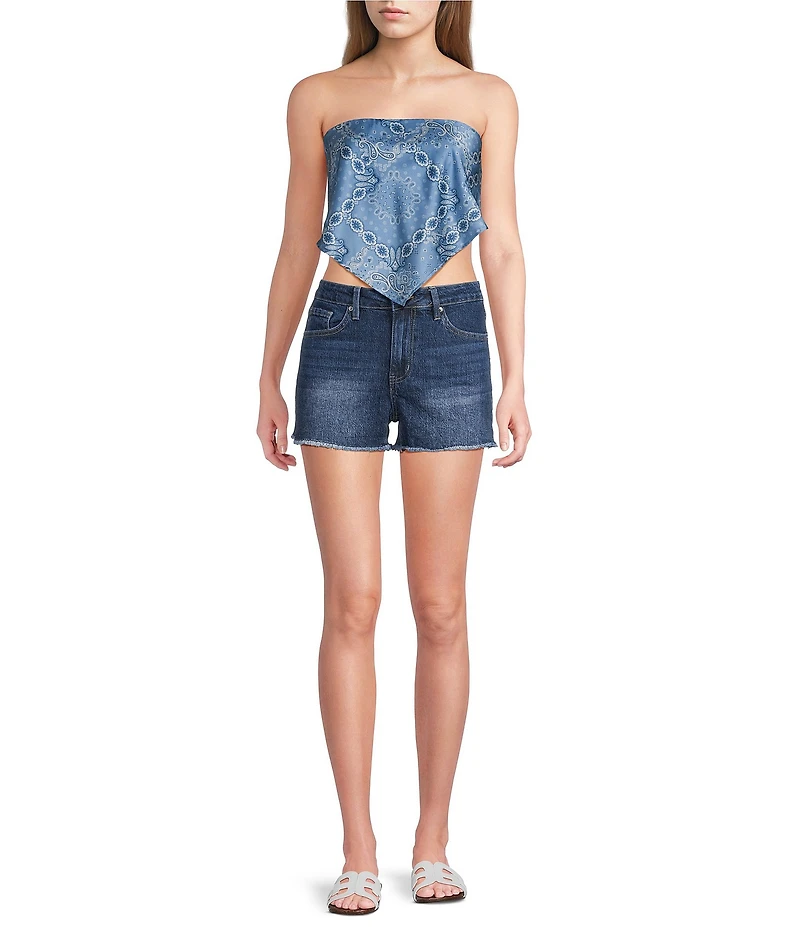 Honey & Sparkle Bandana Printed Tie Back Pointed Hem Top