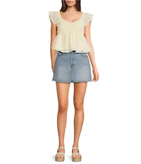 Honey & Sparkle Embroidered Eyelet Smocked Baby Doll Top