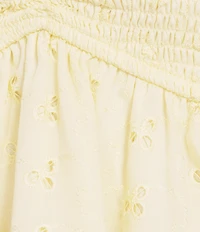 Honey & Sparkle Embroidered Eyelet Smocked Baby Doll Top