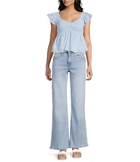 Honey & Sparkle Embroidered Eyelet Smocked Baby Doll Top