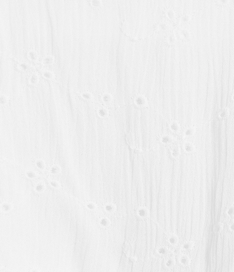 Honey & Sparkle Embroidered Eyelet Tie Back Pointed Hem Top