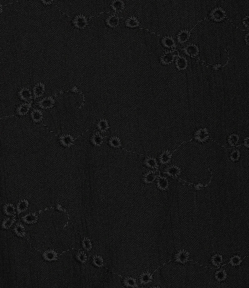 Honey & Sparkle Embroidered Eyelet Tie Back Pointed Hem Top