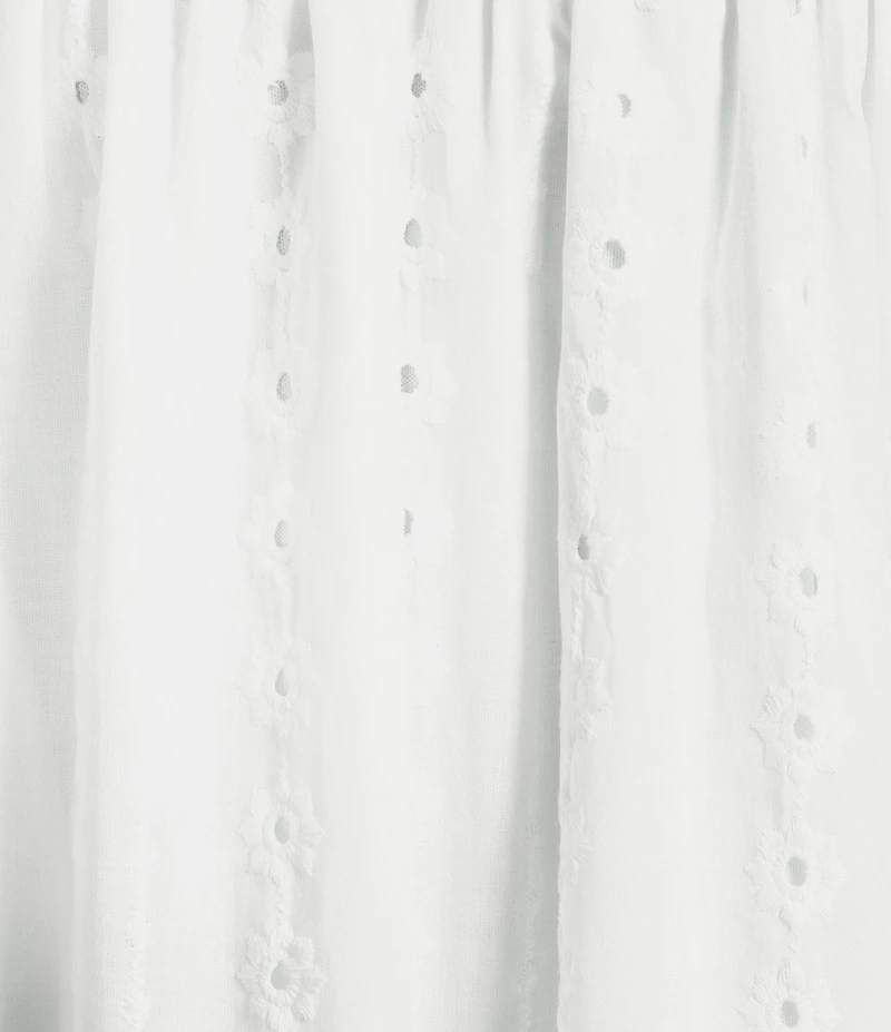 Honey & Sparkle Eyelet Ruched Scoop Neck Tiered Babydoll Mini Dress