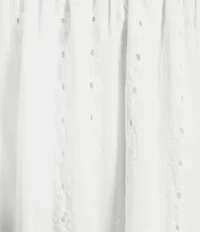 Honey & Sparkle Eyelet Ruched Scoop Neck Tiered Babydoll Mini Dress