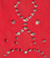 Honey & Sparkle Eyelet Short Sleeve Tie Front Blouse