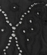 Honey & Sparkle Eyelet Short Sleeve Tie Front Blouse