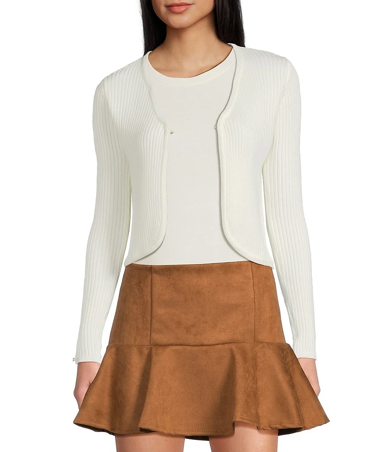 Honey & Sparkle Reversible Faux Fur Collared Long Sleeve Cardigan