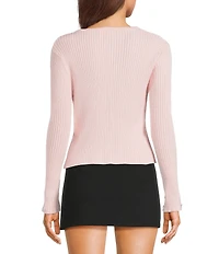 Honey & Sparkle Reversible Faux Fur Collared Long Sleeve Cardigan