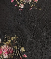 Honey & Sparkle Floral Print V-Neck Sleeveless Ruffle Edge Lined Lace Top
