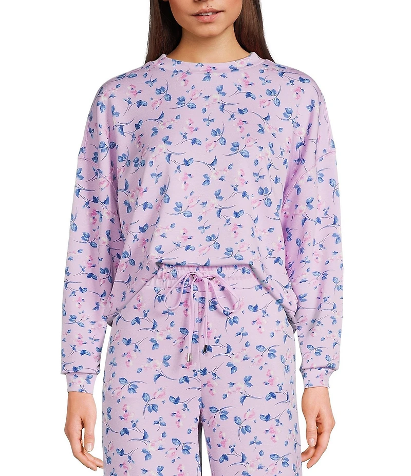 Honey & Sparkle Floral Printed Long Sleeve Coordinating Sweatshirt