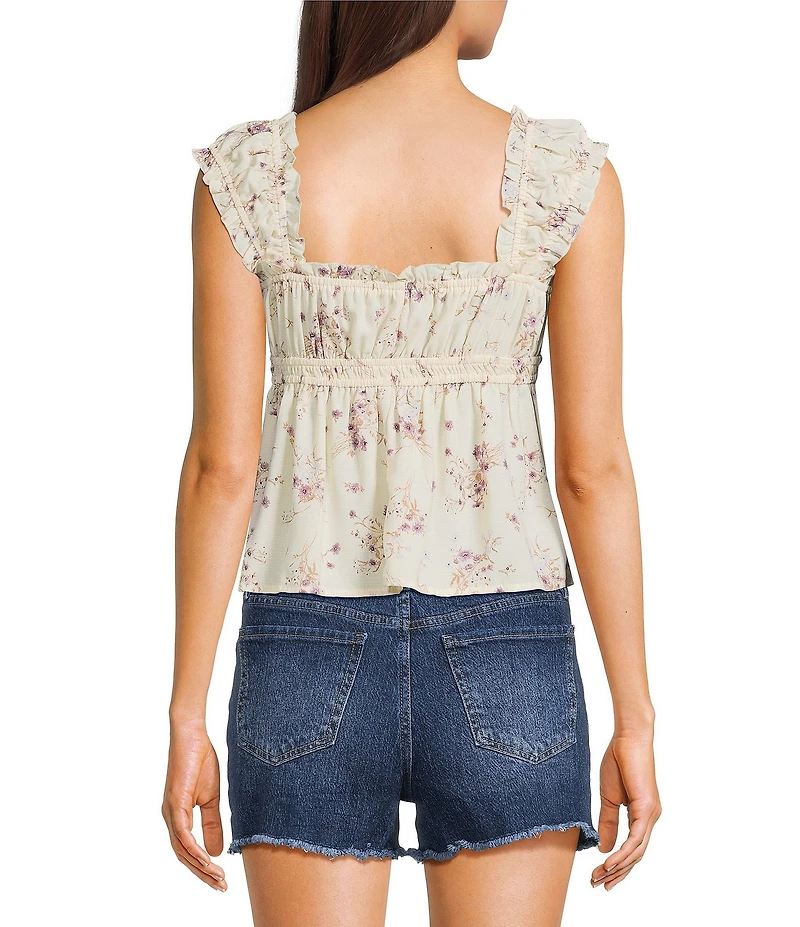 Honey & Sparkle Floral Printed Scoop Neck Top
