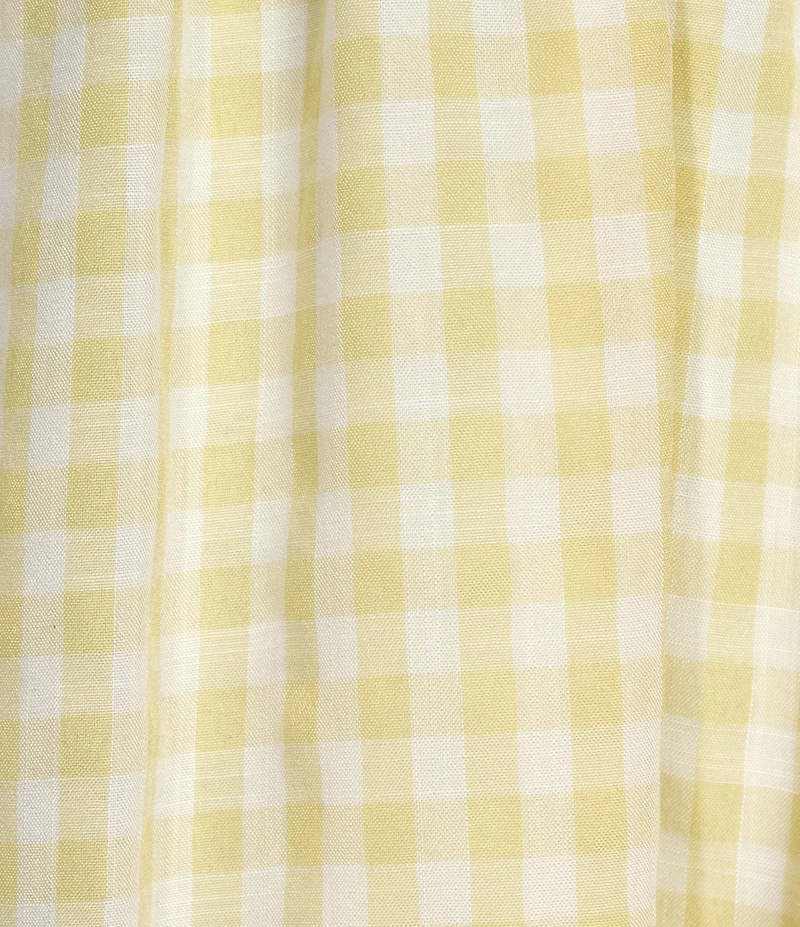 Honey & Sparkle Gingham Round Neck Short Puff Sleeve Babydoll Dress