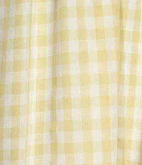 Honey & Sparkle Gingham Round Neck Short Puff Sleeve Babydoll Dress