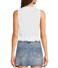 Honey & Sparkle Lace Trim Tie Front Vest