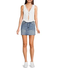 Honey & Sparkle Lace Trim Tie Front Vest