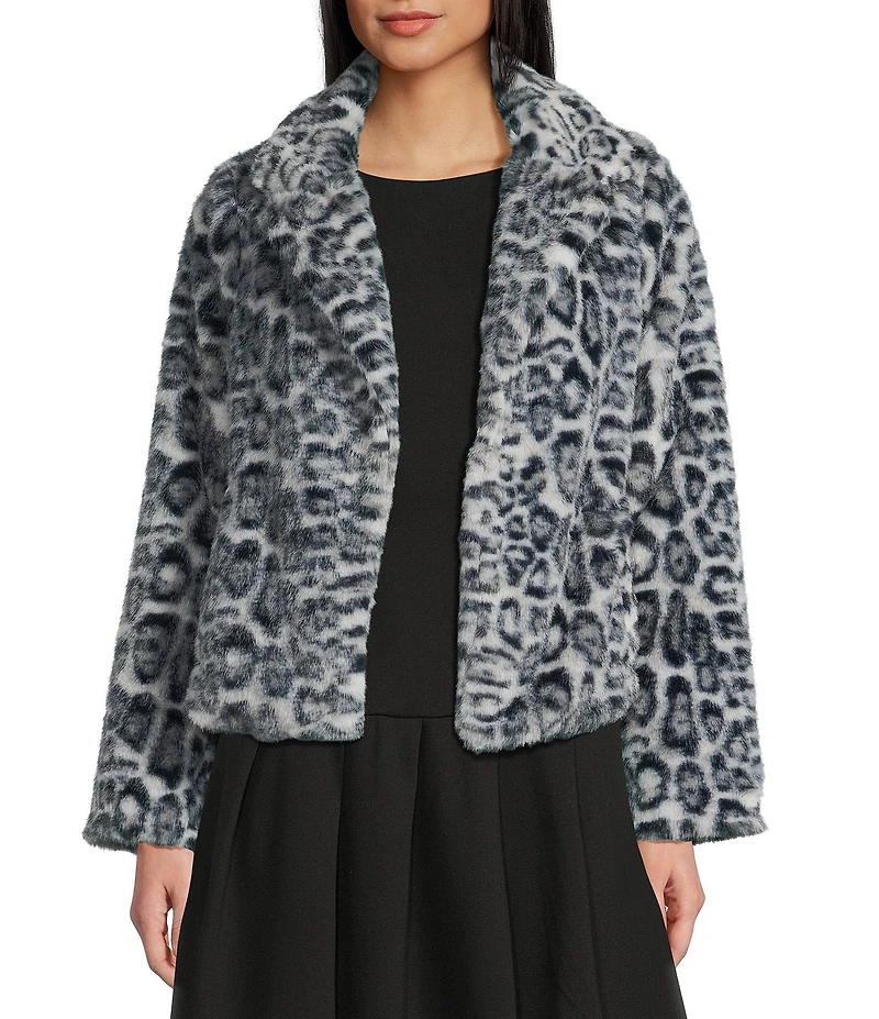 Honey & Sparkle Leopard Printed Faux Fur Jacket