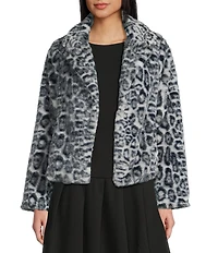 Honey & Sparkle Leopard Printed Faux Fur Jacket