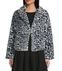 Honey & Sparkle Leopard Printed Faux Fur Jacket