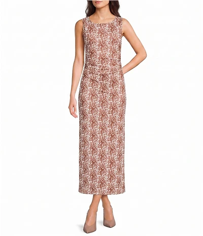Honey & Sparkle Mesh Animal Printed Maxi Dress