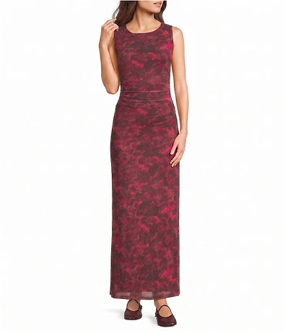 Honey & Sparkle Mesh Floral Printed Maxi Dress